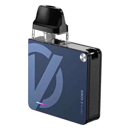 Vaporesso XROS 3 Nano Pod Kit in Navy Blue – compact pod vape kit with built-in battery and refillable pods.