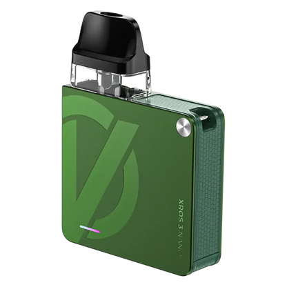 Vaporesso XROS 3 Nano Pod Kit in Olive Green – compact pod vape kit with built-in battery and refillable pods.