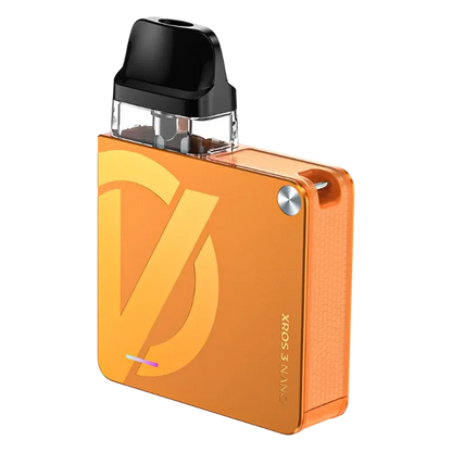 Vaporesso XROS 3 Nano Pod Kit in Vital Orange – compact pod vape kit with built-in battery and refillable pods.
