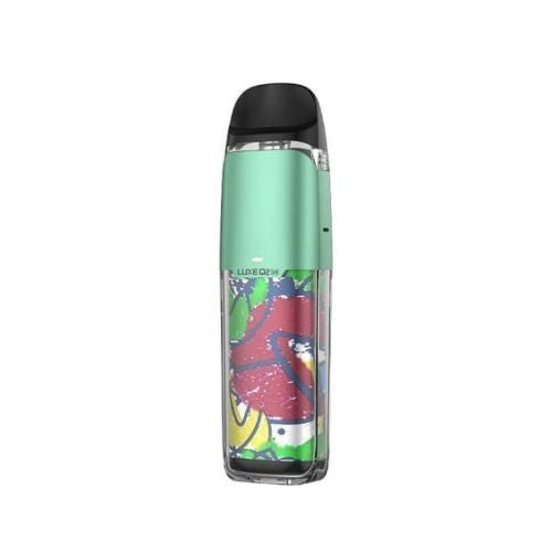 Vaporesso Luxe Q2 SE Pod Kit in Abstract Green – compact and stylish pod vape with an easy side-fill design, and COREX heating tech for rich, consistent flavor delivery.