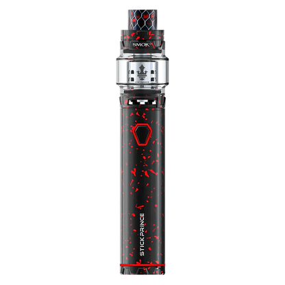 SMOK Stick P25 Kit in Black Red Spray – bold vape pen with an integrated battery, TFV12 Prince tank.