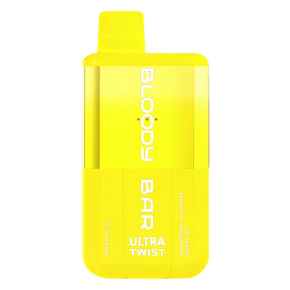 Bloody Bar Ultra Twist 20K Prefilled Pod Kit in Pineapple Ice/ Strawerry Raspberry Cherry Ice – dual-flavor vape device with up to 20,000 puffs.
