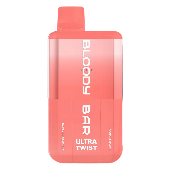 Bloody Bar Ultra Twist 20K Prefilled Pod Kit in Strawberry Kiwi/ Peach Mango – dual-flavor vape device with up to 20,000 puffs.