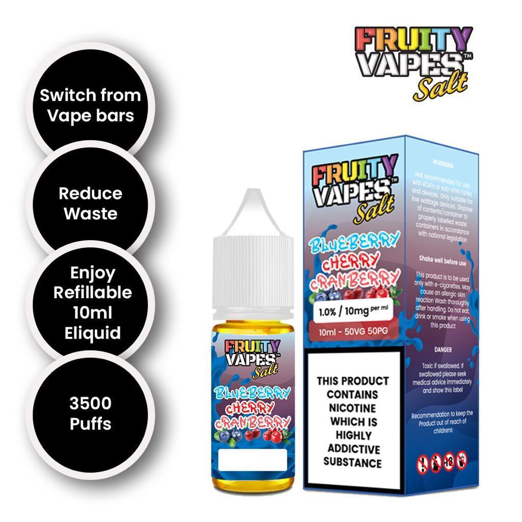 Blueberry Cherry Cranberry 10 ML, 10mg, 20mg – by Fruity Vapes Salt