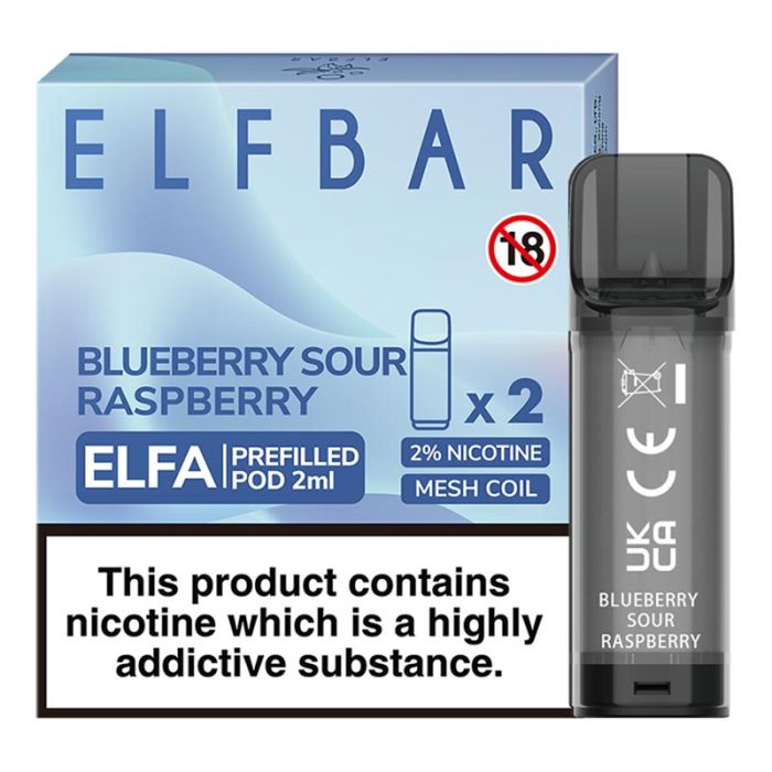 BLUEBERRY SOUR RASPBERRY ELF BAR ELFA PREFILLED POD