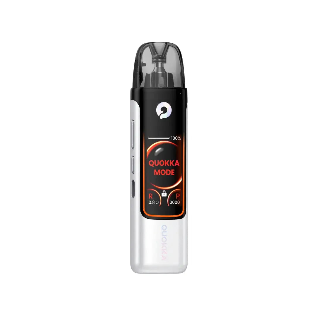 Hayati Quokka Pro Pod Kit in Pearl White – sleek rechargeable pod vape device with refillable pods and long-lasting performance.