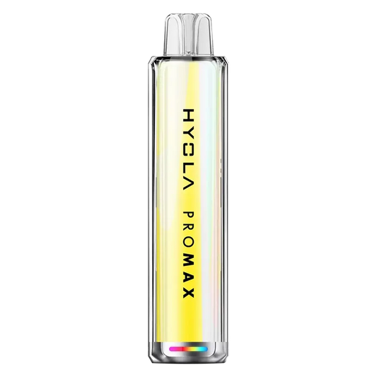 Hyola Pro Max 8000 Prefilled Pod Kit in Banana Ice – rechargeable disposable-style pod kit with 650mAh battery, prefilled 2ml pods, and up to 8000 puffs in sweet Banana Ice flavour.