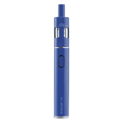Innokin Endura T18E Vape Pen Starter Kit in Blue – a reliable and beginner-friendly device with a sleek design, optimized for mouth-to-lung vaping with consistent flavor, long battery life, and easy top-fill system.