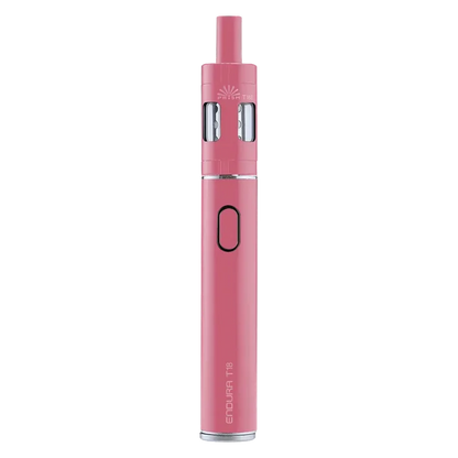 Innokin Endura T18E Vape Pen Starter Kit in Pink – a reliable and beginner-friendly device with a sleek design, optimized for mouth-to-lung vaping with consistent flavor, long battery life, and easy top-fill system.