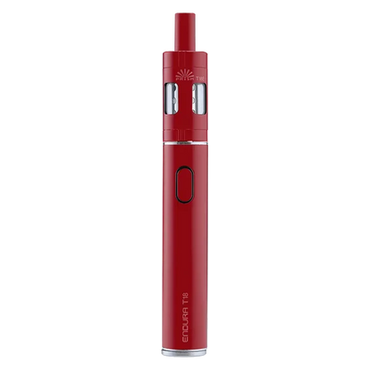 Innokin Endura T18E Vape Pen Starter Kit in Red – a reliable and beginner-friendly device with a sleek design, optimized for mouth-to-lung vaping with consistent flavor, long battery life, and easy top-fill system.