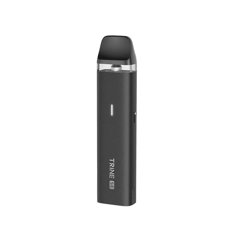 Innokin Trine SE Pod Kit in Matte Black – eco-friendly pod vape kit with replaceable 1000mAh battery, 2ml refillable pods, and USB-C fast charging for reliable MTL vaping.