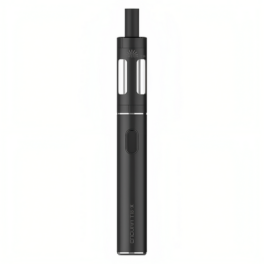 Innokin Endura T18X Vape Kit in Black – user-friendly vape device with a sleek design, built-in battery, and smooth mouth-to-lung vaping experience.