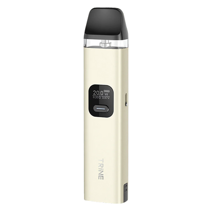 Innokin Trine Pod Vape Kit in Ivory White – innovative and eco-conscious vape device with a vibrant gradient finish, swappable battery system, and smooth draw performance.