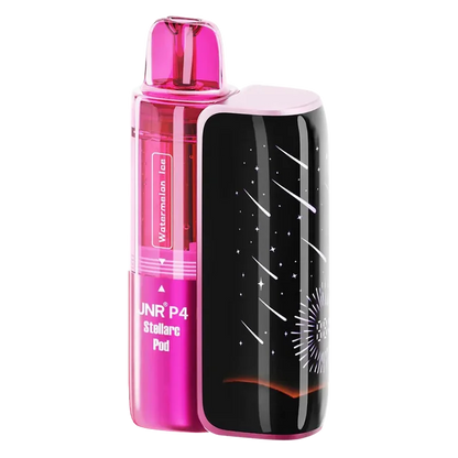 JNR P4 Stellarc 100K Prefilled Pod Kit in Watermelon Ice – high-capacity pod vape kit with up to 100,000 puffs and rechargeable design.