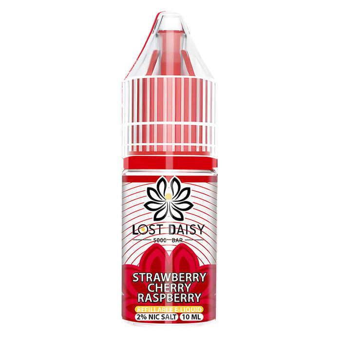 10ml bottle of Lost Daisy 5000 Bar Nic Salt E-Liquid in Bnana Ice flavor, smooth nicotine salt formula designed for pod kits and mouth-to-lung vaping.