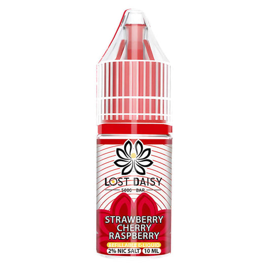 10ml bottle of Lost Daisy 5000 Bar Nic Salt E-Liquid in Bnana Ice flavor, smooth nicotine salt formula designed for pod kits and mouth-to-lung vaping.