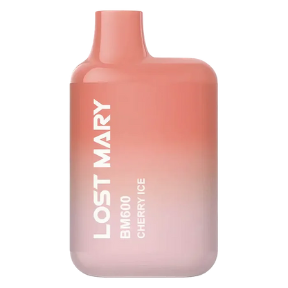 Lost Mary BM600 Prefilled Pod Kit in Cherry Ice flavor, a compact and stylish, prefilled and ready to use with smooth nicotine salt e-liquid for a satisfying vaping experience.