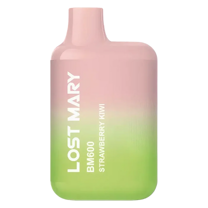 Lost Mary BM600 Prefilled Pod Kit in Strawberry Kiwi flavor, a compact and stylish, prefilled and ready to use with smooth nicotine salt e-liquid for a satisfying vaping experience.