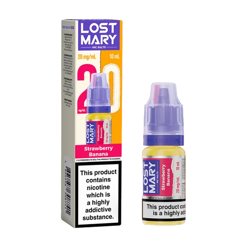 Banana Ice Lost Mary Nic Salts 10ml e-liquid for refillable pod kits, available in multiple flavours