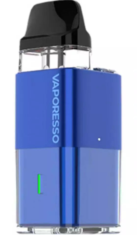 Vaporesso XROS Cube Vape Pod Kit in Ocean Blue – ultra-compact cube-shaped vape device with a, COREX heating tech, and smooth MTL vaping performance.