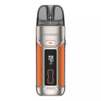 Vaporesso LUXE X Pro Pod Kit in Ultra Orange – advanced vape device with a customizable power settings, and COREX heating tech for smooth, flavorful performance.