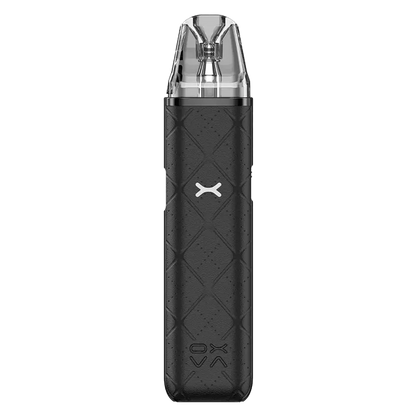 OXVA Xlim Go Pod Vape Kit in Black - 30W device with 1000mAh rechargeable battery and 2ml refillable pods, featuring adjustable airflow and compact design.