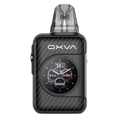 OXVA Xlim SQ Pro 2 Pod Kit in Black Carbon – compact and high-performance vape device with a textured carbon finish, smart display, and adjustable power settings