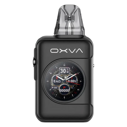 OXVA Xlim SQ Pro 2 Pod Kit in Black Leather – compact and high-performance vape device with a textured carbon finish, smart display, and adjustable power settings