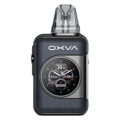 OXVA Xlim SQ Pro 2 Pod Kit in Gunmetal Wood – compact and high-performance vape device with a textured carbon finish, smart display, and adjustable power settings