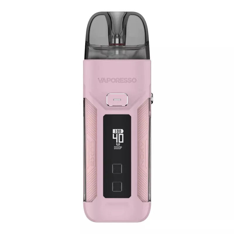 Vaporesso LUXE X Pro Pod Kit in Pink – advanced vape device with a customizable power settings, and COREX heating tech for smooth, flavorful performance.