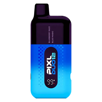 Pixl Duo 12 Vape Kit in Blue Edition – rechargeable pod kit with 850mAh built-in battery and 2ml prefilled pods for convenient MTL vaping.