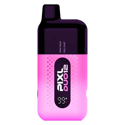 Pixl Duo 12 Vape Kit in Pink Edition – rechargeable pod kit with 850mAh built-in battery and 2ml prefilled pods for convenient MTL vaping.