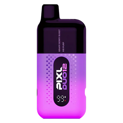 Pixl Duo 12 Vape Kit in Purple Edition – rechargeable pod kit with 850mAh built-in battery and 2ml prefilled pods for convenient MTL vaping.