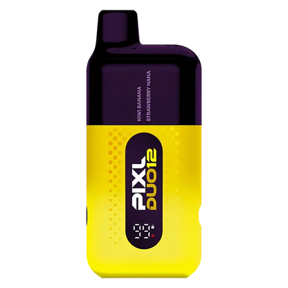 Pixl Duo 12 Vape Kit in Yellow Edition – rechargeable pod kit with 850mAh built-in battery and 2ml prefilled pods for convenient MTL vaping.