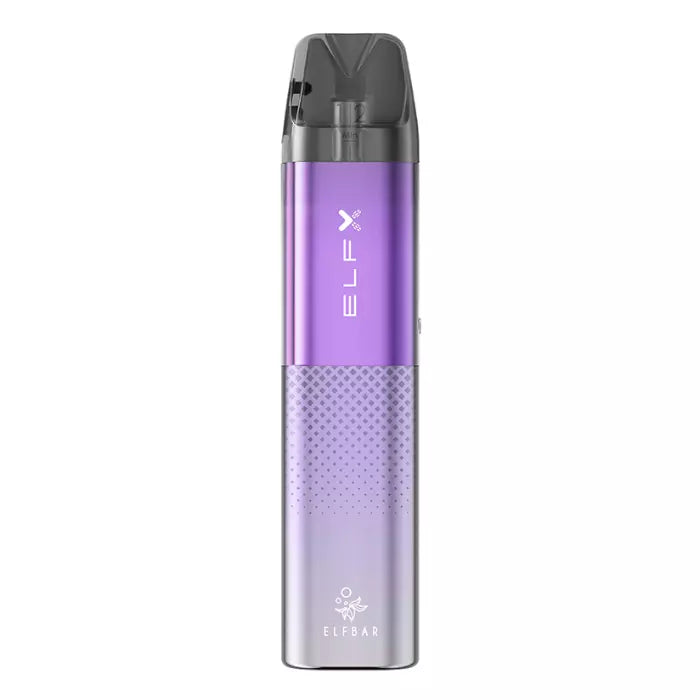 ELF BAR ELFX Pod Kit in Purple – sleek and modern pod system with a smart LED indicators, and smooth performance for convenient everyday vaping.