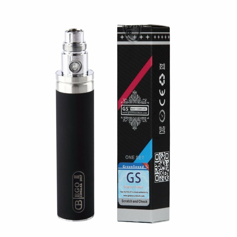 Dual pack mega kit with GS eGo 2200mAh or 3200mAh batteries in Black, including atomizer and USB charger for extended vaping performance.
