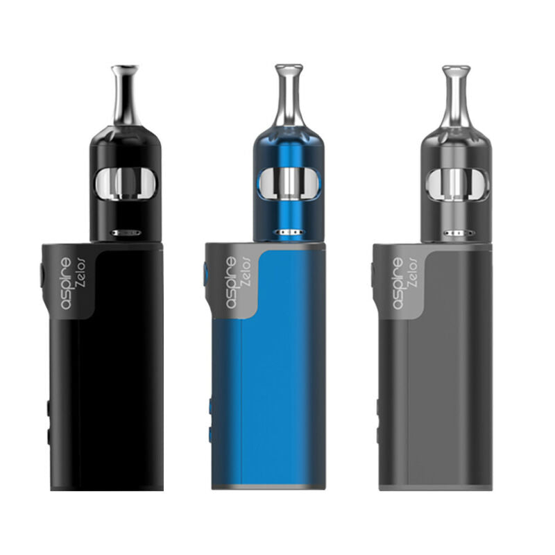 Aspire Zelos 2.0 vape kit with 50W output, 2500mAh battery, and Nautilus 2S 2ml tank for versatile vaping performance.