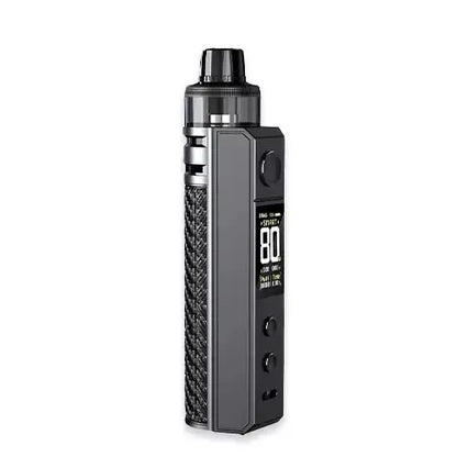 VooPoo Drag H80S Vape Kit in Grey Carbon Fiber – sleek single-battery vape device with a modern design, advanced GENE.TT 2.0 chipset, and adjustable airflow system.