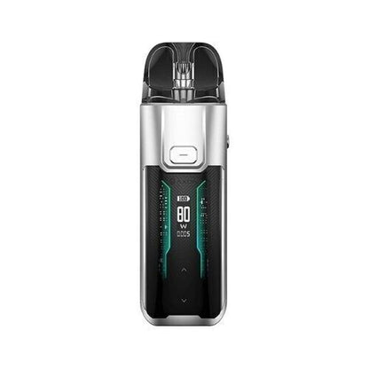 Vaporesso Luxe XR Max Pod Kit in Silver – high-performance pod system with a 2800mAh built-in battery, COREX heating tech, and adjustable wattage for powerful DTL and MTL vaping.