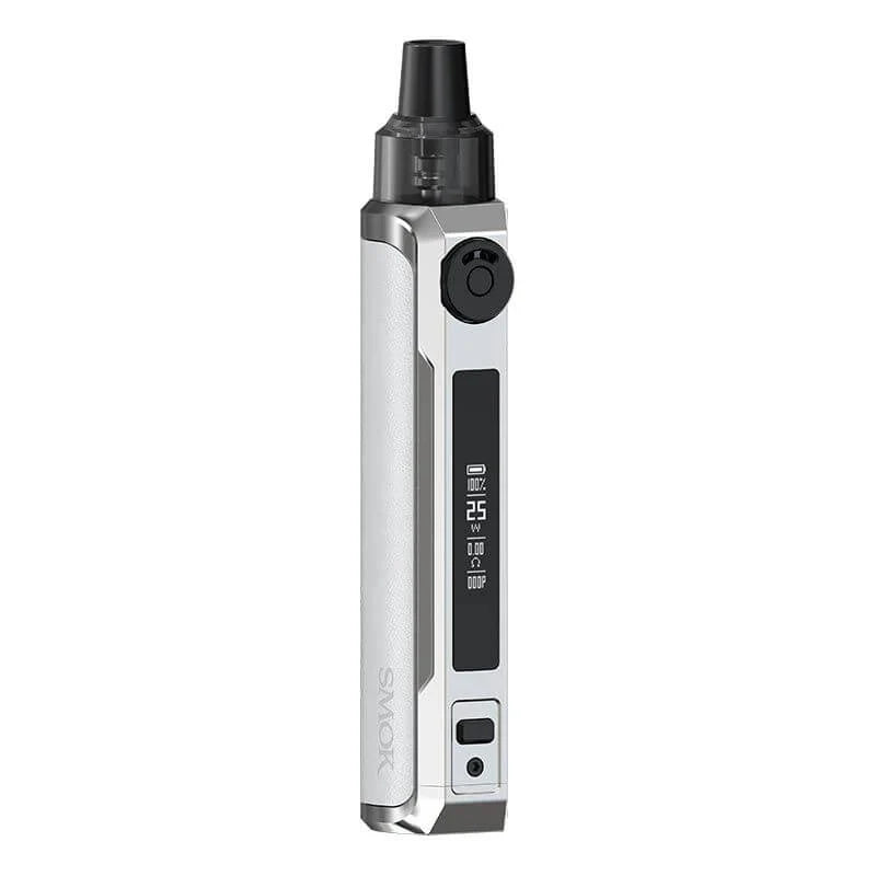 SMOK RPM 25W Pod System Mod Vape Kit in Beige White Leather – elegant and compact vape device with a leather-textured finish, adjustable wattage, and smooth MTL performance.