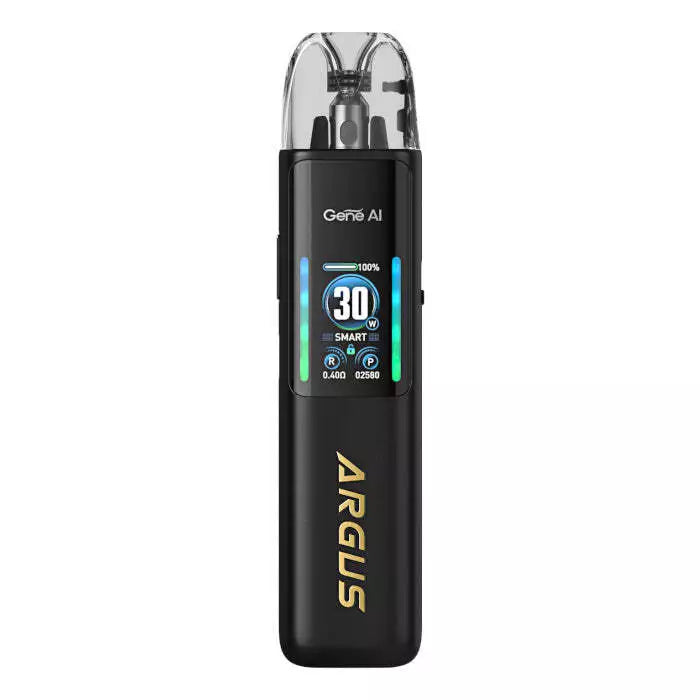 Genuine VOOPOO Argus G2 Vape Pod Kit in Spray Black – sleek and futuristic vape device with a, smart display, and customizable performance features.