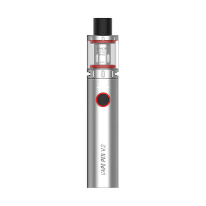 Smok Vape Pen V2 Starter Kit in Stainless Steel – a sleek and user-friendly vape pen with 1600mAh battery, direct output, and mesh coil for rich flavor and vapor production.