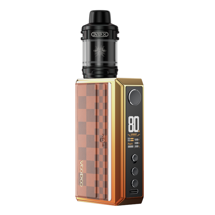 Voopoo Drag 5 Vape Kit in Sunset Orange – powerful and stylish vape device with advanced chipset technology, and customizable performance settings.