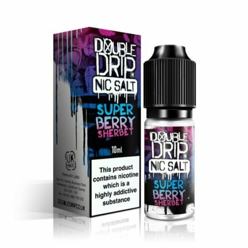 Double Drip Nic Salt E-Liquid Lemon Sherbet – 10ml bottle, available in 10mg or 20mg nicotine strength.
