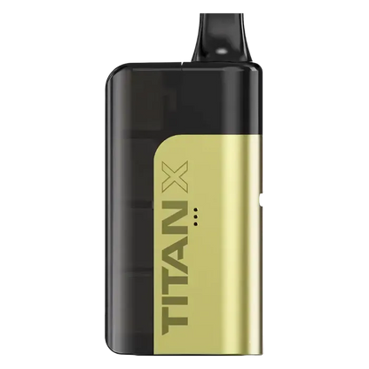 Titan X Prefilled Pod Kit in Sour Apple flavor, a sleek and easy-to-use disposable vape, prefilled with smooth nicotine salt e-liquid for a satisfying and convenient vaping experience.