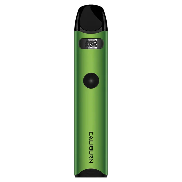 Uwell Caliburn A3 Pod Kit in Green – sleek and minimalist pod vape with a matte black finish.