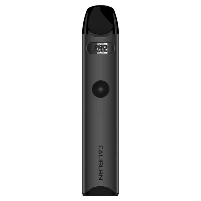 Uwell Caliburn A3 Pod Kit in Grey – sleek and minimalist pod vape with a matte black finish.