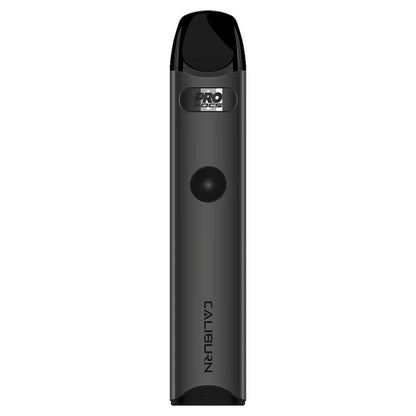 Uwell Caliburn A3 Pod Kit in Grey – sleek and minimalist pod vape with a matte black finish.