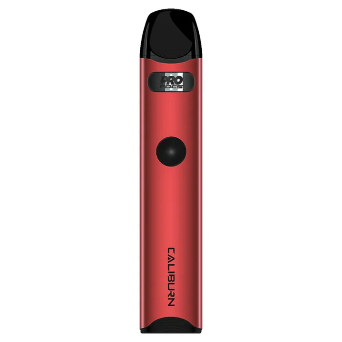 Uwell Caliburn A3 Pod Kit in Red – sleek and minimalist pod vape with a matte black finish.