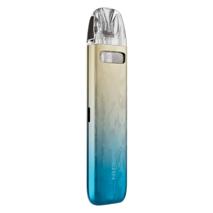 Uwell Caliburn G4 Mini Pod Kit in Coast Gold – sleek pod vape kit with 1100mAh built-in battery, 2ml refillable pods, designed for both MTL and RDTL vaping.